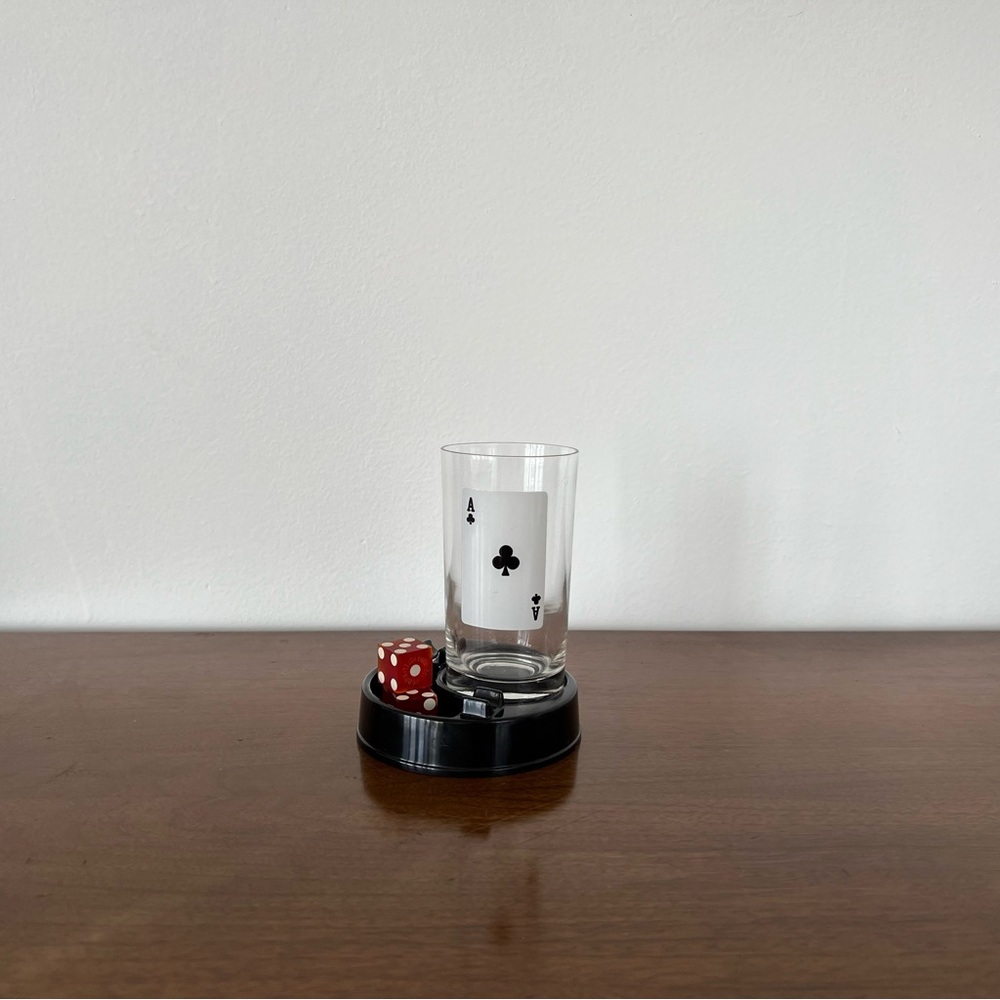 Vintage Aces Wild Glass with Ashtray Coaster